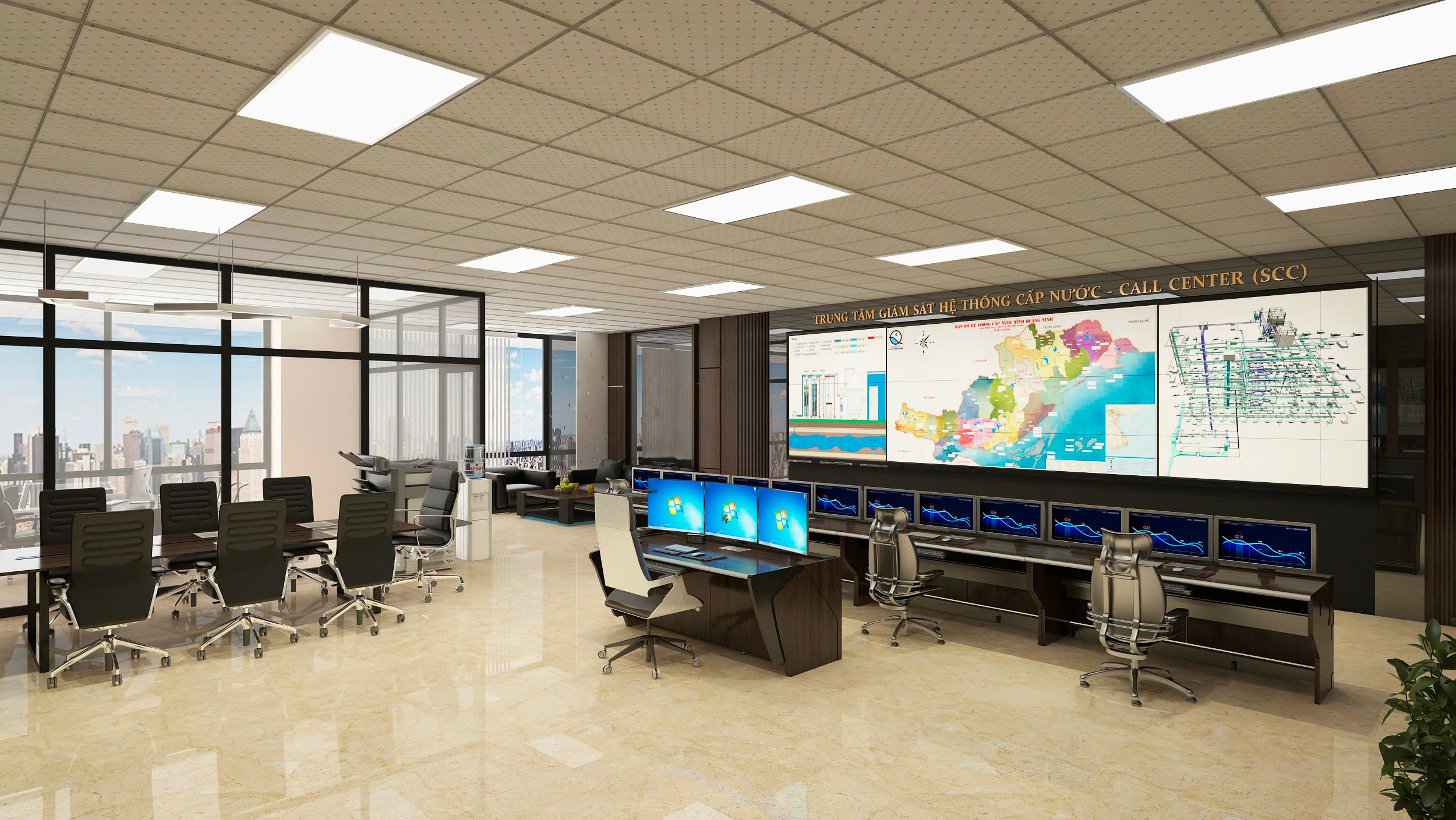 Trung tâm giám sát hệ thống cấp nước QUAWACO